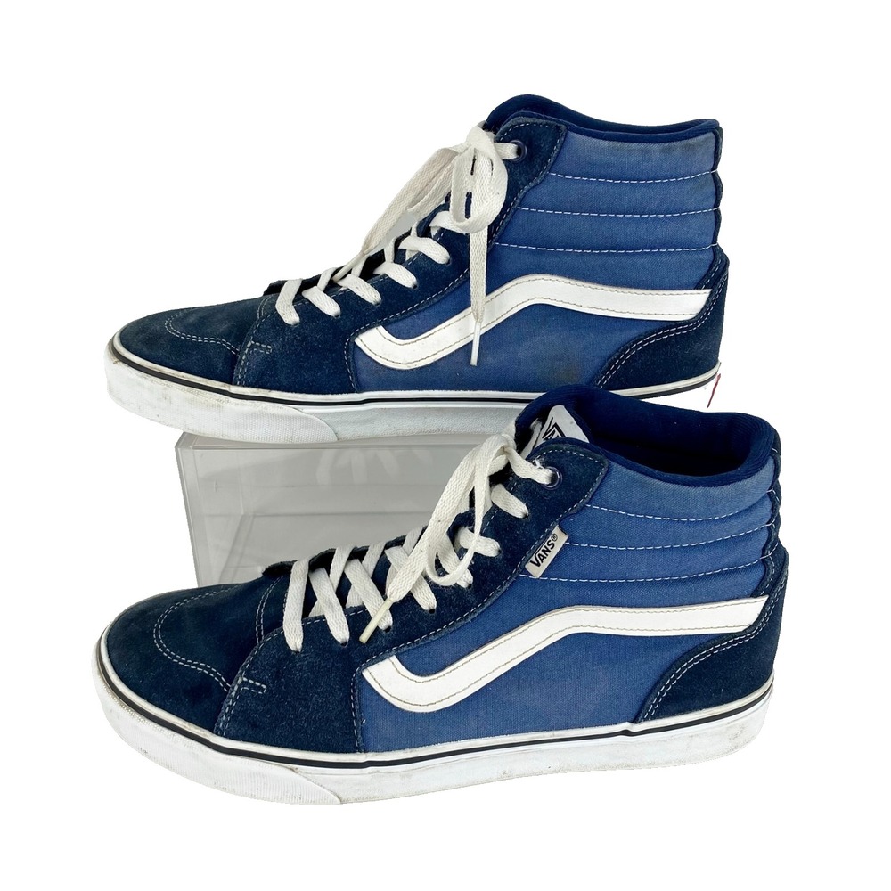 Vans Filmore SK8 Hi Tennis Shoes Men's 10.5 Blue High Top Suede & Canvas 721356